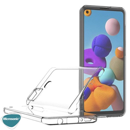 Microsonic Samsung Galaxy A21s Kılıf 6 Tarafı Tam Full Koruma 360 Clear Soft Şeffaf