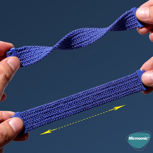 Microsonic Amazfit Cheetat (Square) Kordon, (Large Size, 165mm) Braided Solo Loop Band Kırmızı