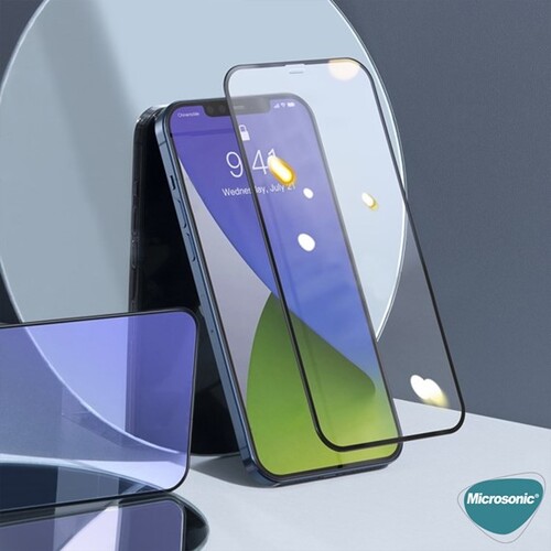 Microsonic Apple iPhone 17 Pro Tam Kaplayan Temperli Cam Ekran Koruyucu Siyah