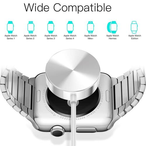 Microsonic Apple Watch Series 8 45mm Masaüstü Manyetik Hızlı Şarj Aygıtı - Type-C Kablosu Beyaz