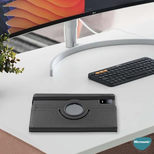 Microsonic Xiaomi Pad 6 Kılıf 360 Rotating Stand Deri Mavi