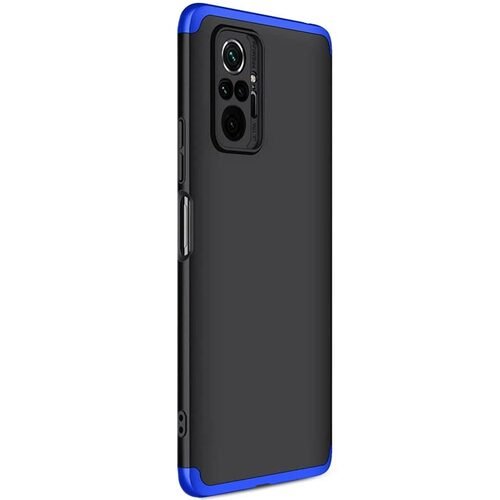 Microsonic Xiaomi Redmi Note 10 Pro Max Kılıf Double Dip 360 Protective Siyah Mavi