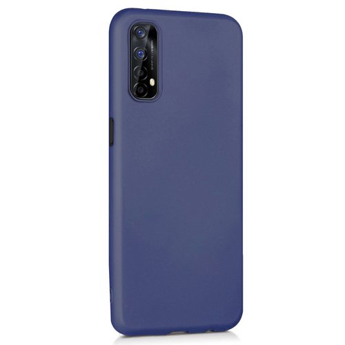 Microsonic Matte Silicone Realme 7 Kılıf Lacivert