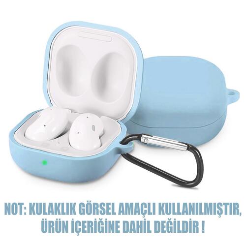 Microsonic Samsung Galaxy Buds 2 Pro Kılıf Askılı Mat Silikon Bebe Mavisi