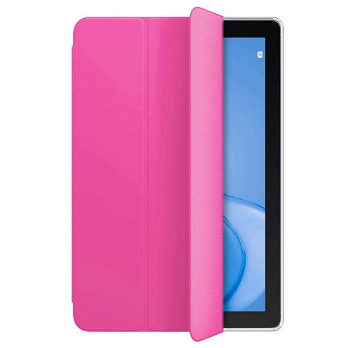 Microsonic Huawei MatePad T10 Kılıf Slim Translucent Back Smart Cover Pembe