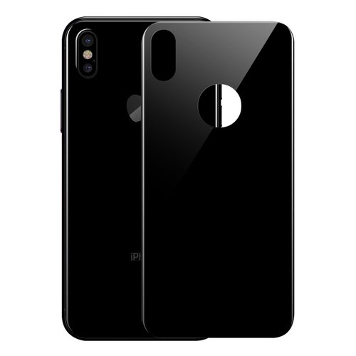 Microsonic Apple iPhone XS (5.8'') Tam Kaplayan Arka Temperli Cam Ekran koruyucu Kırılmaz Film Siyah