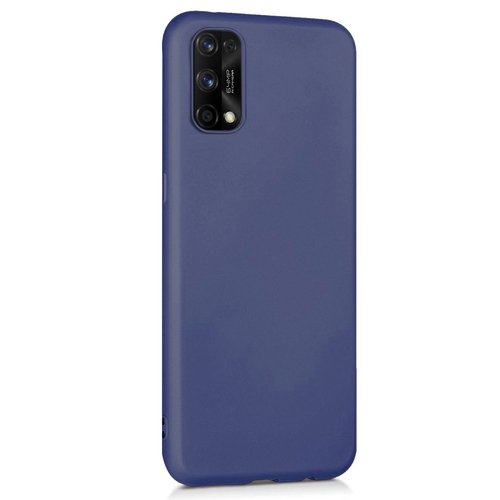 Microsonic Matte Silicone Realme 7 Pro Kılıf Lacivert