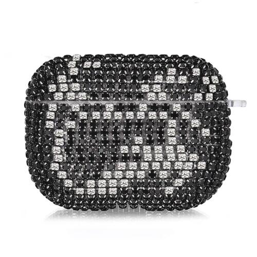 Microsonic Airpods 4.Nesil / ANC Kılıf Diamond Swarovski Görünümlü Taşlı Siyah