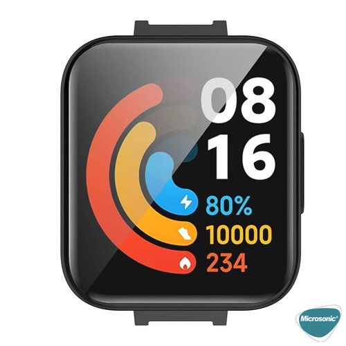 Microsonic Xiaomi Poco Watch Kılıf 360 Full Round Soft Silicone Siyah
