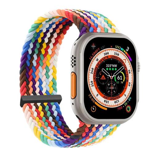 Microsonic Apple Watch Ultra 3 Kordon, (Medium Size, 147mm) Knitted Fabric Single Loop Pride Edition