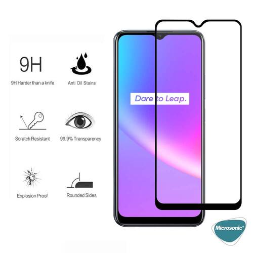 Microsonic Oppo A38 Tam Kaplayan Temperli Cam Ekran Koruyucu Siyah