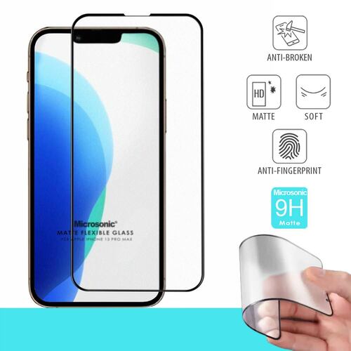 Microsonic Apple iPhone 13 Pro Max Seramik Matte Flexible Ekran Koruyucu Siyah