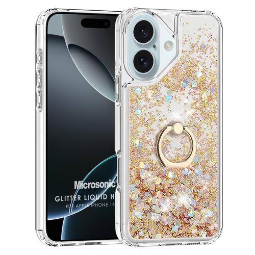 Microsonic Apple iPhone 17 Kılıf Glitter Liquid Holder Gold