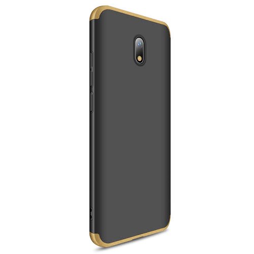 Microsonic Xiaomi Redmi 8A Kılıf Double Dip 360 Protective Siyah Gold