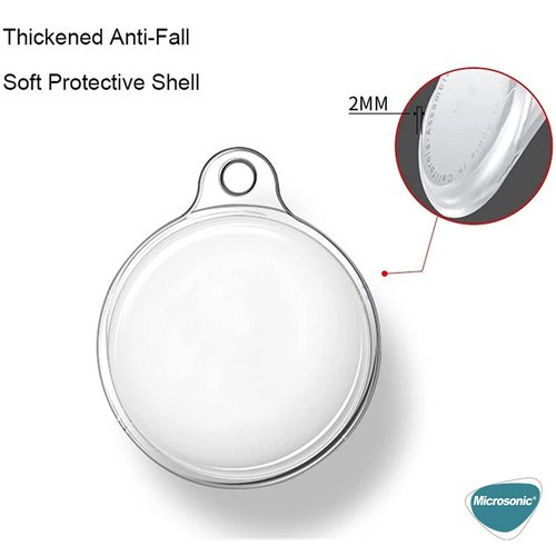 Microsonic Apple AirTag Kılıf, Transparent Clear Soft Şeffaf