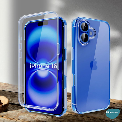 Microsonic Apple iPhone 17 Kılıf 6 Tarafı Tam Full Koruma 360 Clear Soft Şeffaf