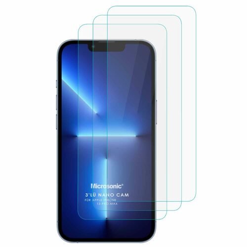 Microsonic Apple iPhone 13 Pro Max Screen Protector Nano Glass Cam Ekran Koruyucu (3'lü Paket)