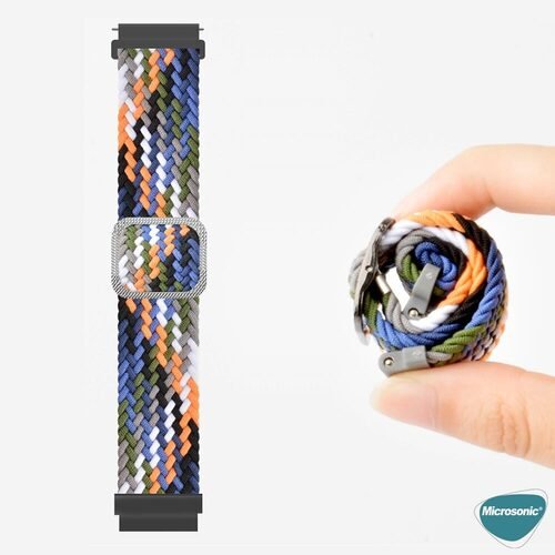 Microsonic Garmin Venu Sq Kordon Braided Loop Band Mavi Beyaz