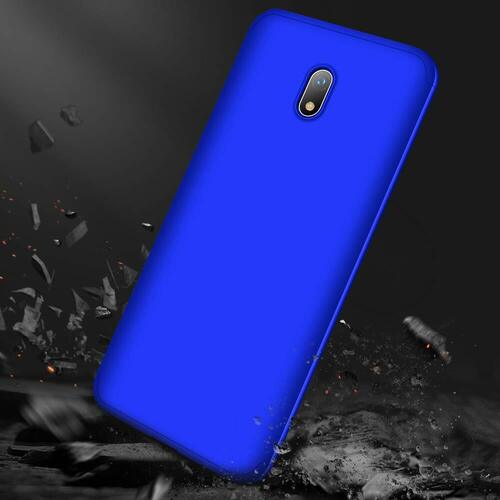 Microsonic Xiaomi Redmi 8A Kılıf Double Dip 360 Protective Mavi