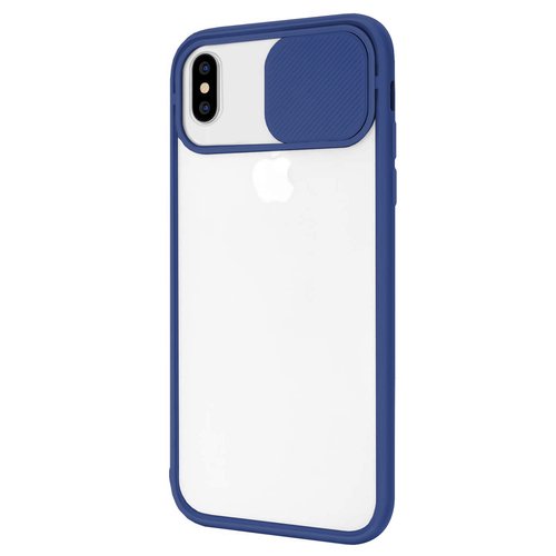 Microsonic Apple iPhone XS Kılıf Slide Camera Lens Protection Lacivert