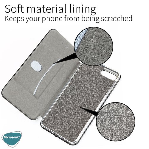 Microsonic Samsung Galaxy A11 Kılıf Ultra Slim Leather Design Flip Cover Gri