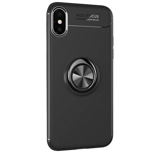 Microsonic Apple iPhone X Kılıf Kickstand Ring Holder Siyah