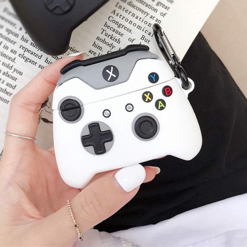 Microsonic AirPods Pro Kılıf Cartoon Figürlü Silikon Xbox Gamepad Beyaz