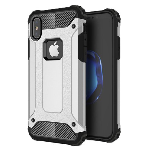 Microsonic Apple iPhone XS (5.8'') Kılıf Rugged Armor Gümüş