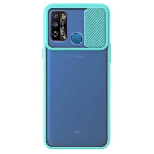 Microsonic Infinix Hot 9 Kılıf Slide Camera Lens Protection Turkuaz