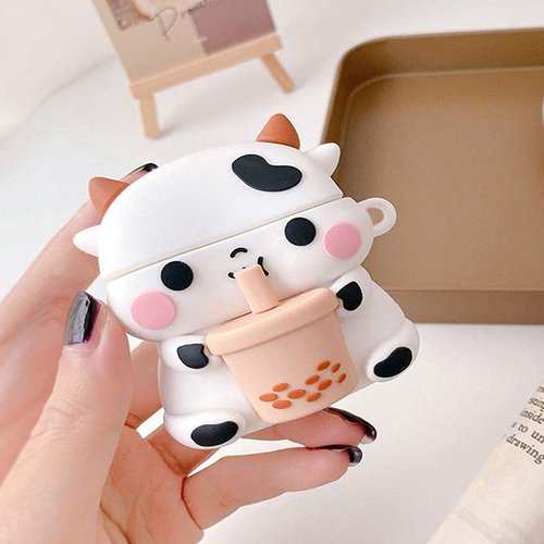 Microsonic AirPods Pro Kılıf Cartoon Figürlü Silikon Boba Cow