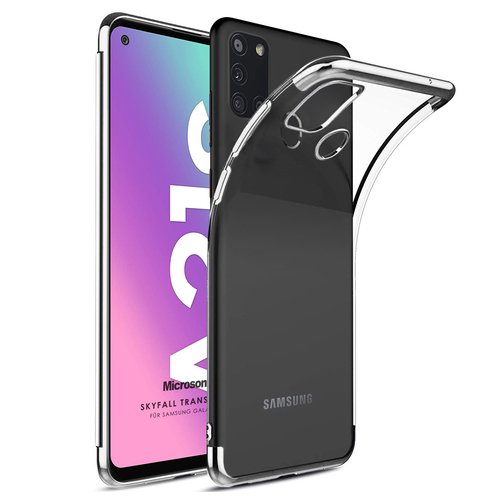 Microsonic Samsung Galaxy A21s Kılıf Skyfall Transparent Clear Gümüş