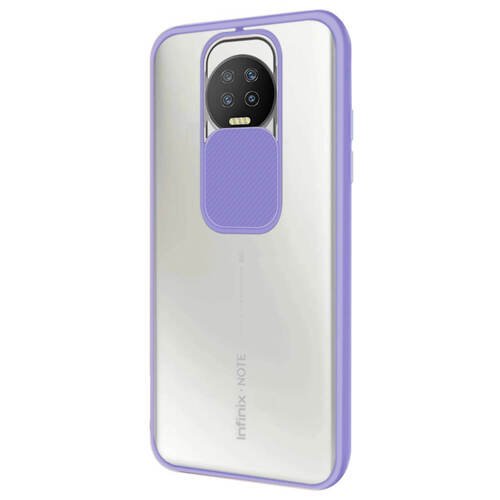 Microsonic Infinix Note 7 Kılıf Slide Camera Lens Protection Lila