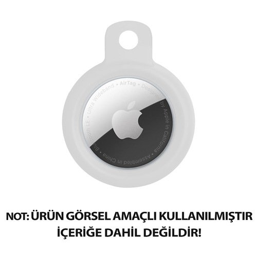 Microsonic Apple AirTag Kılıf, Silikon Anahtarlık Beyaz