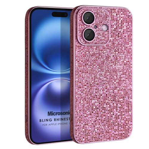 Microsonic Apple iPhone 17 Kılıf Bling Rhinestones Pembe