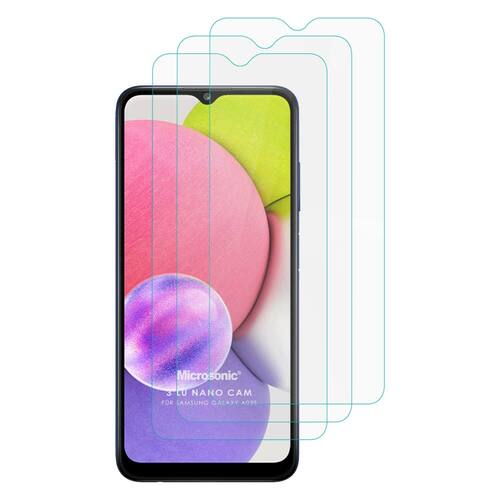 Microsonic Samsung Galaxy A03s Screen Protector Nano Glass Cam Ekran Koruyucu (3'lü Paket)