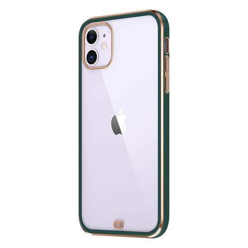 Microsonic Apple iPhone 12 Pro Kılıf Laser Plated Soft Koyu Yeşil