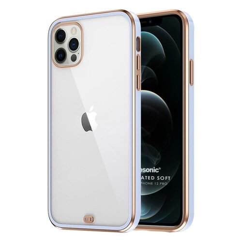 Microsonic Apple iPhone 12 Pro Kılıf Laser Plated Soft Lila