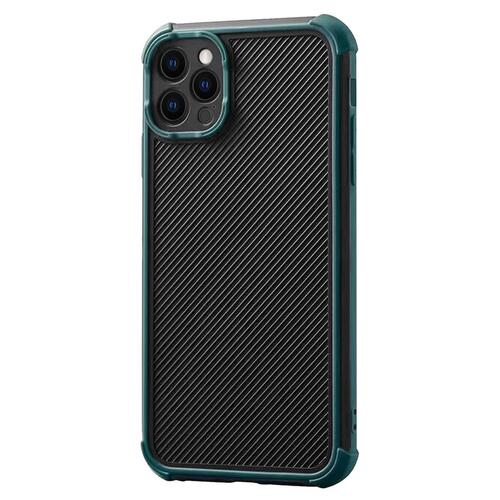 Microsonic Apple iPhone 12 Pro Kılıf Chester Carbon Koyu Yeşil