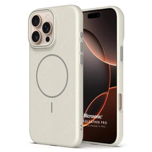 Microsonic Apple iPhone 16 Pro Kılıf MagLeather Pro Bej
