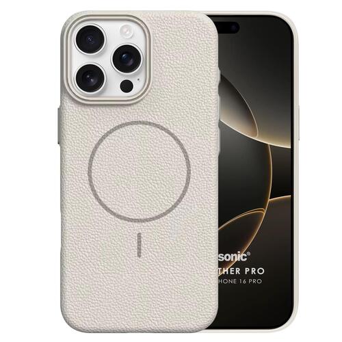 Microsonic Apple iPhone 16 Pro Kılıf MagLeather Pro Bej