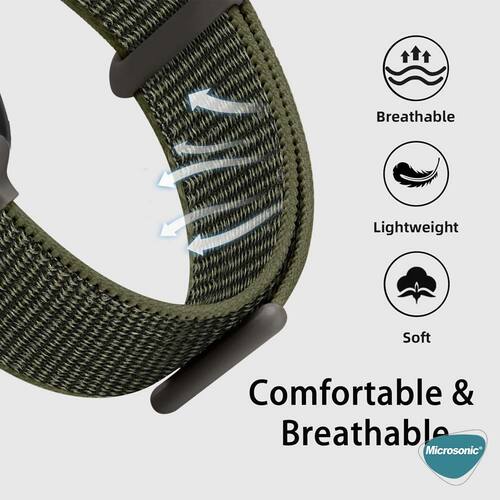 Microsonic Apple Watch Ultra 3 Hasırlı Kordon Woven Koyu Yeşil