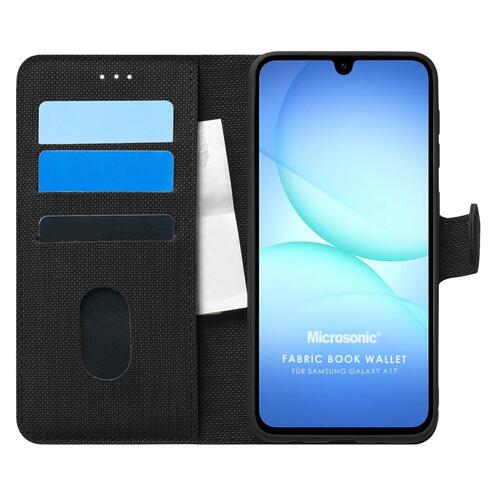 Microsonic Samsung Galaxy A17 Kılıf Fabric Book Wallet Siyah
