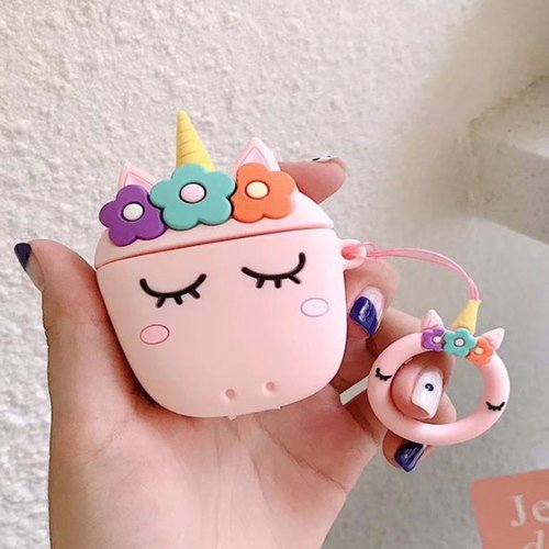 Microsonic AirPods 3. Nesil Kılıf Cartoon Figürlü Silikon Unicorn Pembe