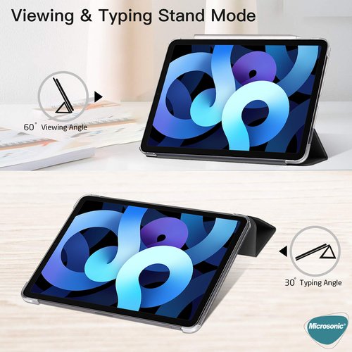 Microsonic Apple iPad Pro 11 2024 Kılıf (A2836-A2837) Slim Translucent Back Smart Cover Mor