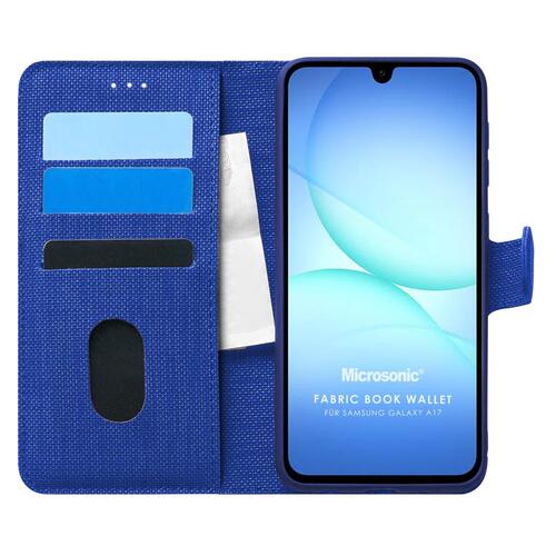 Microsonic Samsung Galaxy A17 Kılıf Fabric Book Wallet Lacivert
