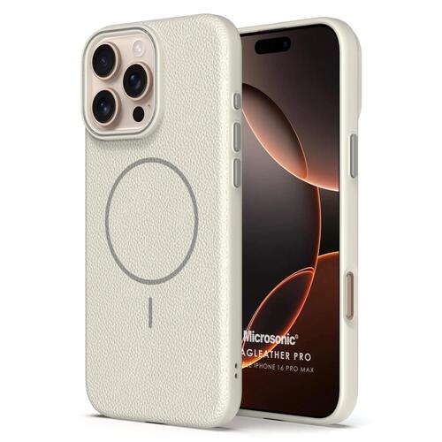 Microsonic Apple iPhone 16 Pro Max Kılıf MagLeather Pro Bej