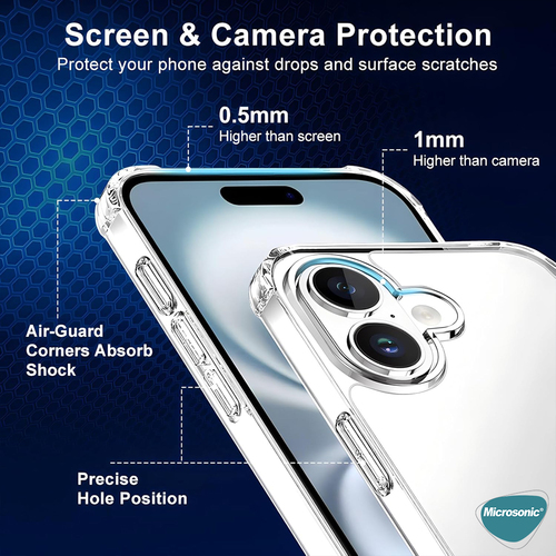 Microsonic Apple iPhone 17 Kılıf Shock Absorbing Şeffaf