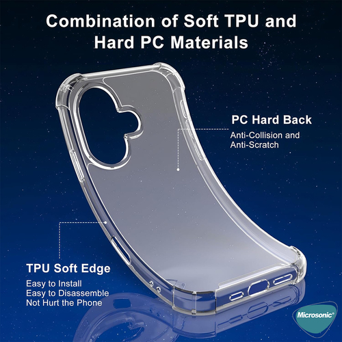 Microsonic Apple iPhone 17 Kılıf Shock Absorbing Şeffaf