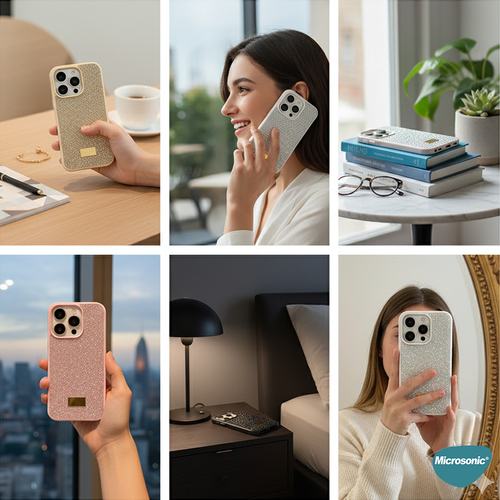 Microsonic Apple iPhone 15 Plus Kılıf Cosmic Shine Siyah