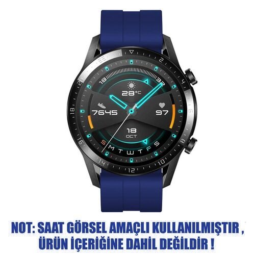 Microsonic Huawei Watch GT5 Pro 46mm Kordon, Silicone RapidBands Lacivert